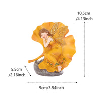 Ginkgo Leaf Fairy Statue Hand Painted Look Garden Fairy Figurine Easy to Use Decor for Balcony