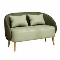 Curved Rear Loveseat Hardwood Wood Frame Business-Grade Seating High-Resilience Foam Padding Ergonomic Design