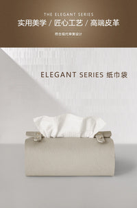 Leather Tissue Box Cover with Saddle Leather, Retro Car Tissue Holder for Living Room, Hallway, Bedroom