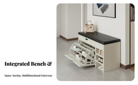 Padded Shoe Storage Bench Multi-Functional Design Cushisingled Shoe Storage