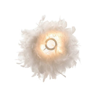 Feather Pendant Light Shade Soft Feather Lampshade Decorative for Living Room