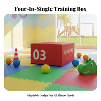 4 Pieces Stackable Foam Plyo Box Set Adjustable Height Soft Plyometric Box Shock-Absorbing Long-Lasting Construction