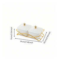 Ribbed Snack Bowl with Rack Lidded Snack Tray with Removable Bowls Compact Condiment Server with Lids Sturdy for Party