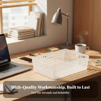 Clear Stackable container Adaptable Organizer Box Built-in Handles for residents