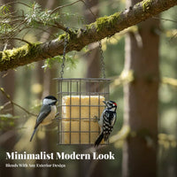 Metal Wire Bird Feeder Easy to Load and Maintain Nature Bird Food Holder Construction Suet Cake Feeder for Nature Lovers, Outdoor, Garden, Backyard