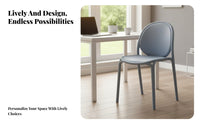 Stackable Chair Strong Load-Bearing Nordic Design Side Chair Indoor/Outdoor Use Household Seating for Students, Restaurant, Home Office