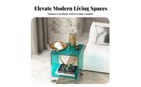 Transparent C-Table Modern Design Nightstand Space-Saving for Homeowners, Adults