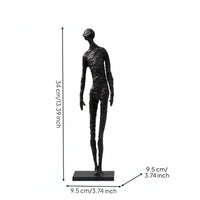 Abstract Human Figure Sculpture Textured Figurine Slim for Office, Entryway