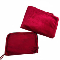 Flannel Trip Blanket Pillow Foldable Trip Blanket Pillow Set Zippered for Outdoor