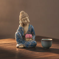 Buddha Statue with Tranquil Buddha Figurine Peaceful Sculpture for Tea Table, Garden
