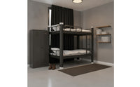 Steel Bunk Bed Space-Saving Metal Bunk Bed Heavy-Duty Furniture for Roommates, Employees, Student Apartments, Employee Housing, Shared Bedrooms
