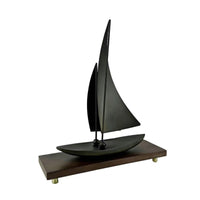 Sailboat Sculpture Sculptural Sailboat Ornament Slim for Office Desk, Model Room