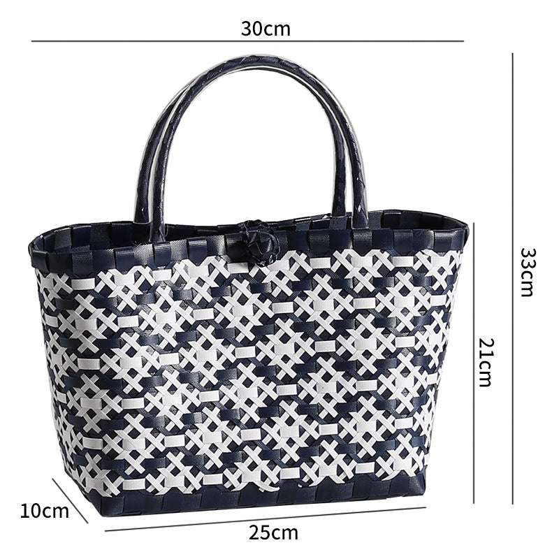 Dark Blue Wht Plaid / Small