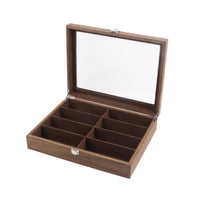 Sunglasses Organizer with Glass Lid 8-Compartment Sunglasses Organizer for Desk