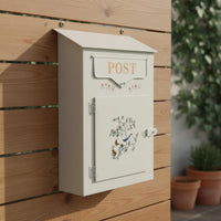 Vintage Metal Mailbox Bird Pattern Metal Mailbox Indoor and Outdoor Use