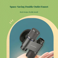 Washing Machine Double Outlet Faucet, Automatic Shut-closed Valve, Rust-Resistant Brass, Easy Installation for Bathroom, Kitchen, and Laundry