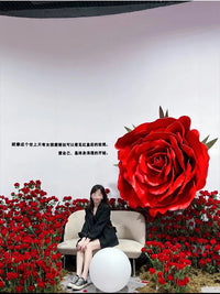 BJ/BAIJIE Large Handmade Paper Rose EVA Simulation for Valentine's Day Window Display