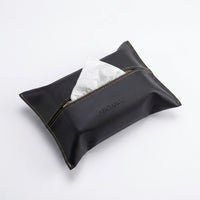 Tissue Box for Car Interior with Sun Visor Clip, PU Leather Napkin Holder in Modern Minimalist Style, Travel Accessories, Pillow Shape Leather