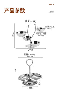 糖果架糕点创意款点心小吃架酒店厨房三碗立式不锈钢酱料架水果碗