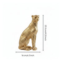 Leopard Figurine Gold Leopard Statue Resin for Desktop, Entryway