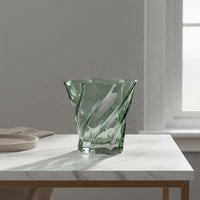 Green Glass Vase Light Luxury Twisted Glass Vase Versatile for Tabletop