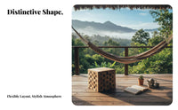 cumulusShaped End Table Weather Resistant Exteriordoor Furnishing Modern Design Space Saving for Guesthouse Owners, Garden