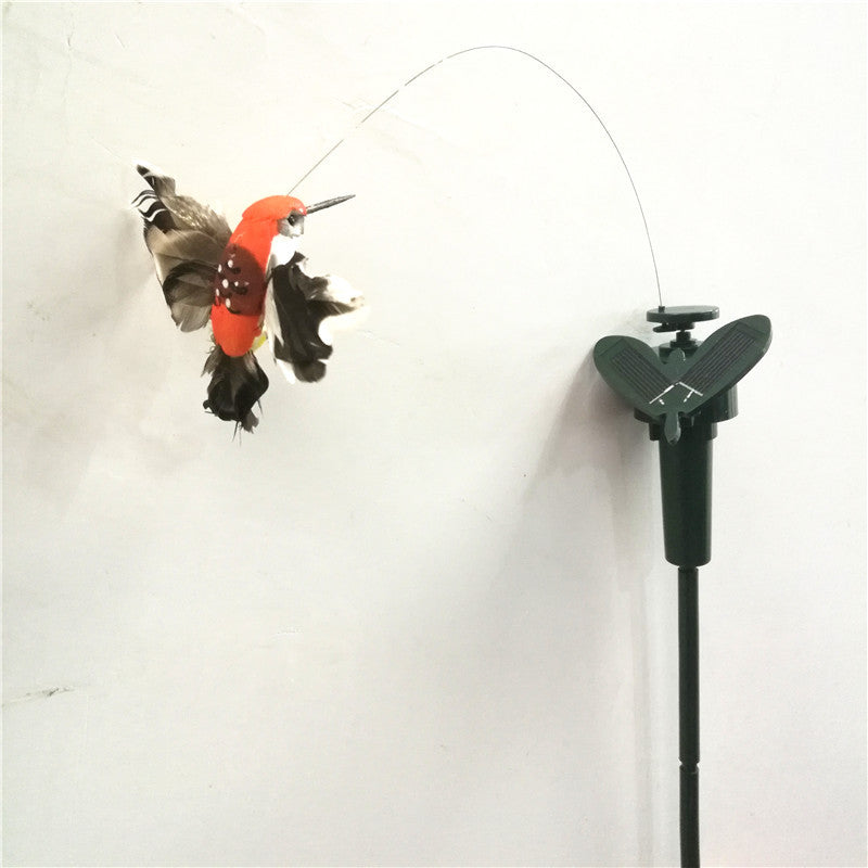 Solar Powered Hummingbird Garden Ornament with Fluttering Wings
