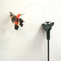 Solar Powered Hummingbird Garden Ornament with Fluttering Wings