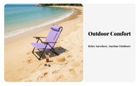 Adjustable Reclining Lounger Lightweight Camping Chair Folds in Seconds