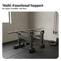 2 Pieces Shock Absorbing Adjustable Deadlift Stand Heavy Duty Barbell Rack Floor Protection Deadlift Pulling Blocks Anti-Slip Design for Powerlifters, Weightlifters, Home Gym
