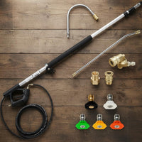 Telescoping Pressure Washer Wand No Ladder Needed Pressure Washer Extension Wand Rust-Resistant Brush Head Included for Garden