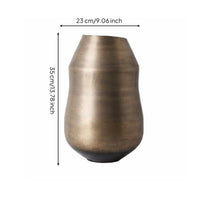 Gold Metal Vase Vintage Look Home Decor Handmade Feel for Entryway