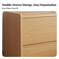 Two-Drawer Nightstand Nordic Design Bedside Cabinet Minimalist aesthetic for Adults