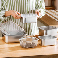 Mesh Draining Basket Rustproof Strainer Basket with Feet Stackable Colander with Feet for Chefs
