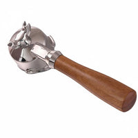 Coffee Maker Handle Espresso Machine Accessory Portafilter Solid Wood Grip Stainless Steel Double Spout Filter Mesh Ergonomic Design Suitable for Home Use Cafe