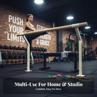 Double Layer Dance Barre Steel Core Double Dance Barre Heavy Duty Leg Stretching Stand for Dancers, Adults, School, Gym, Home