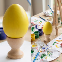 Wooden Easter Egg Smooth Surface Easter Egg Wood Blank Educational for Children, Maker S, Art Class, Classroom, Table Centerpiece