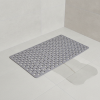 TPE Non-Slip Shower Mat with Suction Cups, Large Hole Bathtub Mat for Bathroom Safety