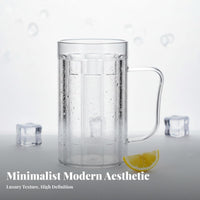 100 Pieces 500ml Thickened Beer Mug Easy to Clean Handled Beer Mug Transparent Plastic Stein Ergonomic Handle for KTV, Parties
