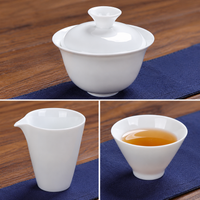 Travel Teapot Set with Gaiwan, Portable Ceramic Gongfu Teapot Set, Chinese Tea Set for Camping Hiking, Glazed Teapot and Cup Set