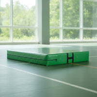 Folding Exercise Mat with Handles Impact Absorbing Foldable Gymnastics Mat Wipe-Clean for Gymnasts, Tumbling Practice
