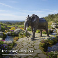 Bronze Elephant Sculpture Handcrafted Cast Copper Elephant Statue Handmade Wildlife Sculpture Sculpture for Business Owners, Homeowners, Garden