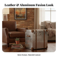 Stacked Luggage End Table Suitcase-Inspired Design Nightstand Vintage Aesthetic Multipurpose Use for Renters, Students, Entryway