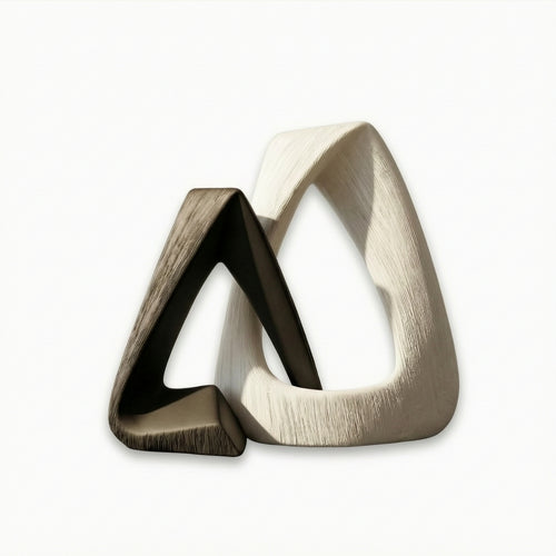 Sculpture with Interlocking Loops Matte Statue Compact for Entryway, Minimalists