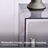 2-Tier Rolling Stand Transparent Look 2-Tier Rolling Shelf Multi-Functional