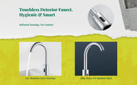 Touchless infrared faucet, hot/cold.