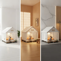 Dog Villa Pull-Removable House with Tray Lockable Indoor Pet Crate for Small Dogs, Pups, Living Room, Bedroom