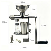 Manual Oil Press Machine for Home Kitchen, Stainless Steel, for Peanuts, Rapeseed, Soybeans