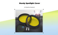 Round Spotlight Shade, Yellow Light, Black Fighter Accessory