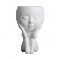 Seated Girl Vase Modern Resin Girl Vase Decorative Home Decor